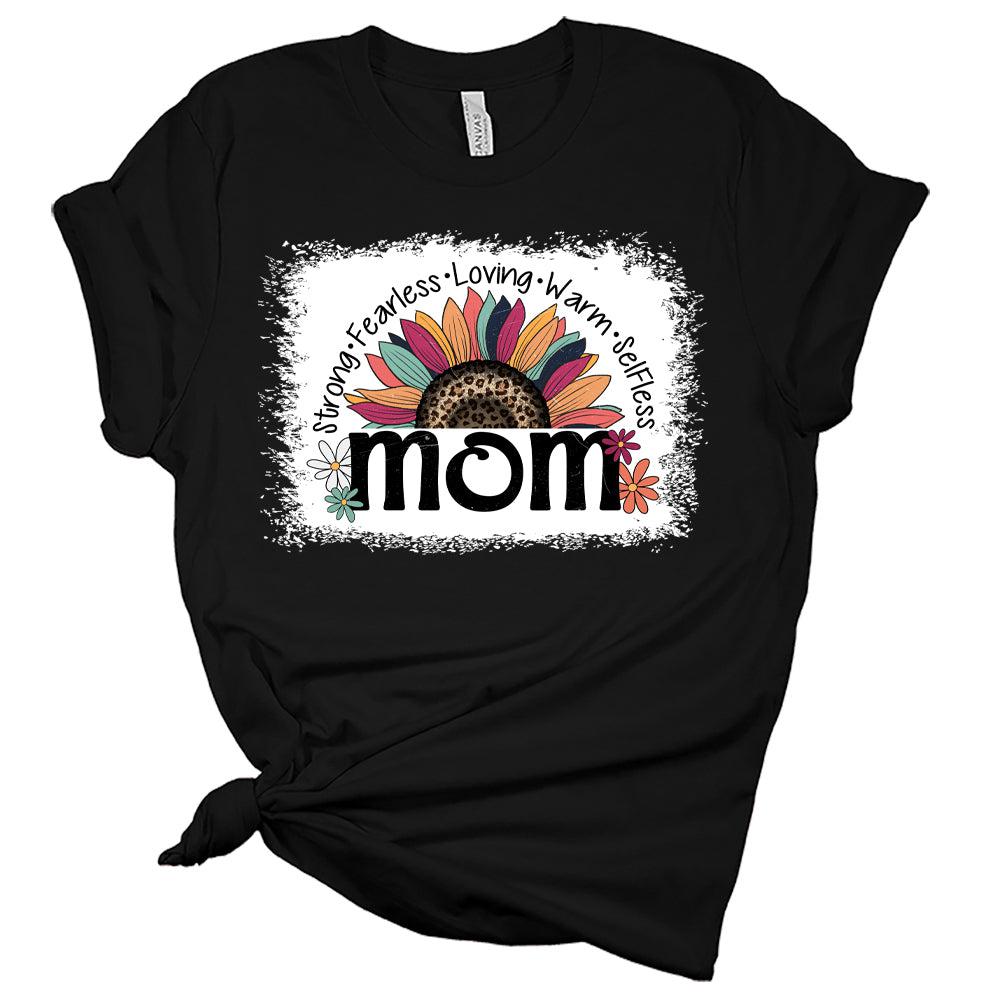 Mom Strong Fearless Loving Warm Selfless Sunflower Women's Graphic Tee