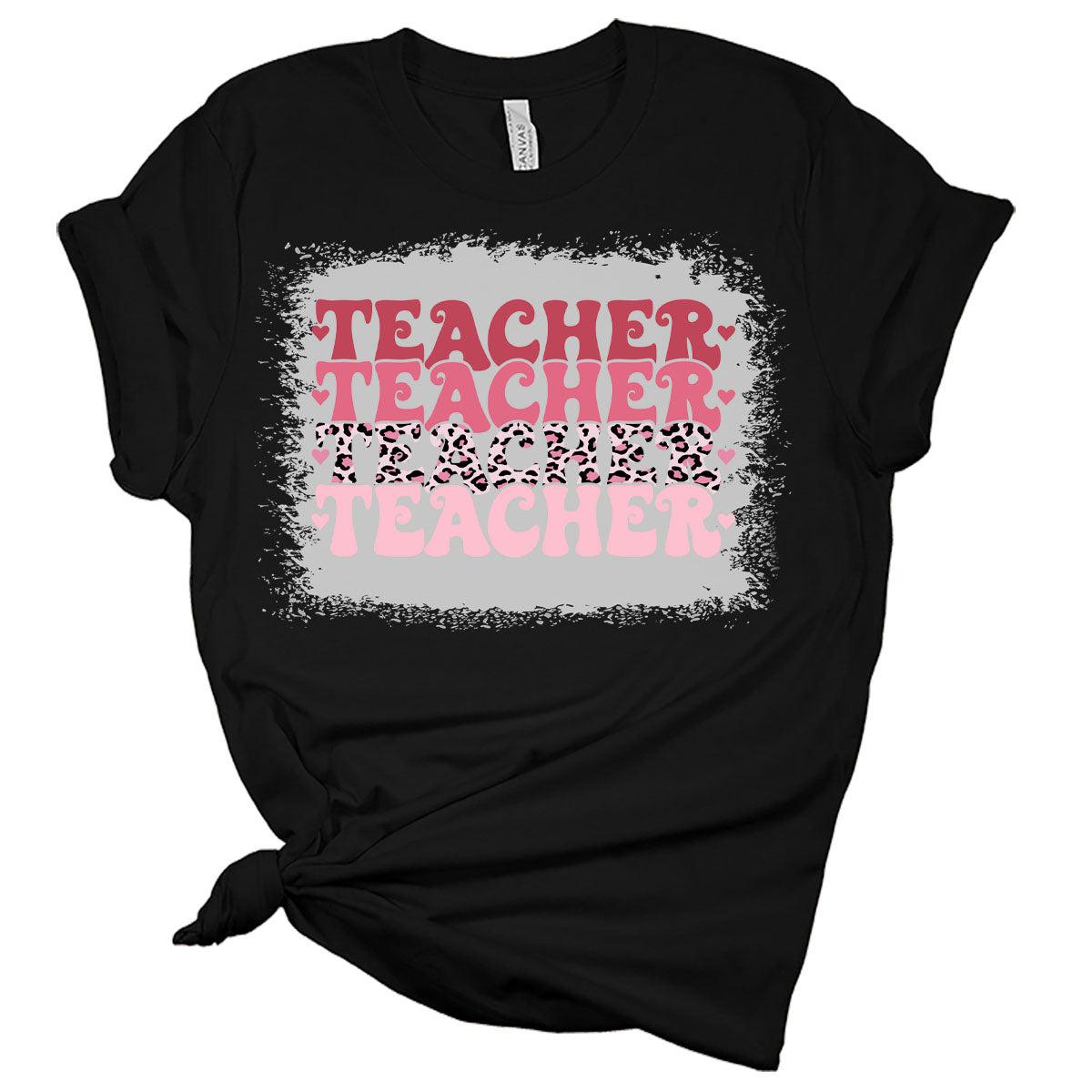 Teacher Letter Print Teacher Valentines Day Shirt Bella Graphic Tees for Women