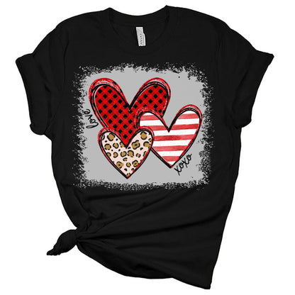 Hearts Valentines Shirts for Women Bella Graphic Tee