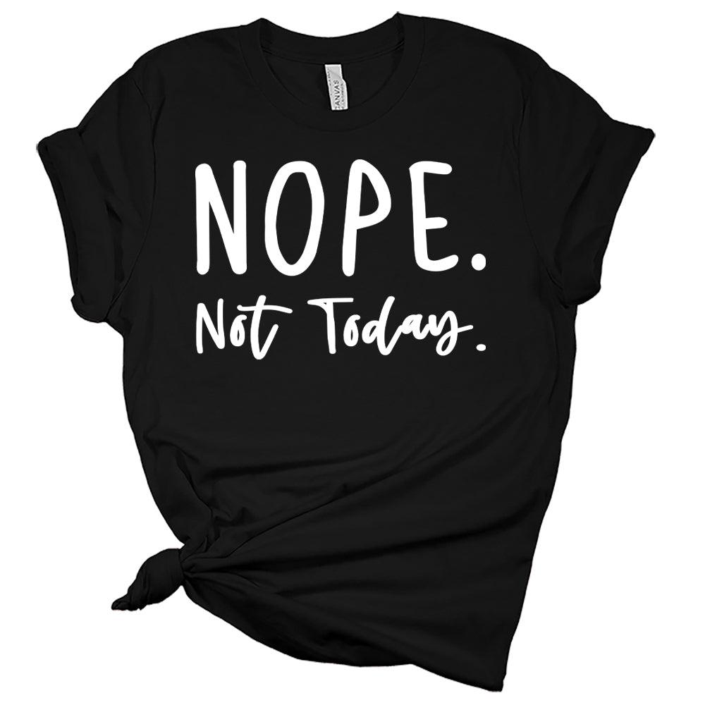 Womens Trendy Nope Not Today Shirt Funny Letter Print Graphic Tees Casual Short Sleeve T Shirts Plus Size Summer Tops