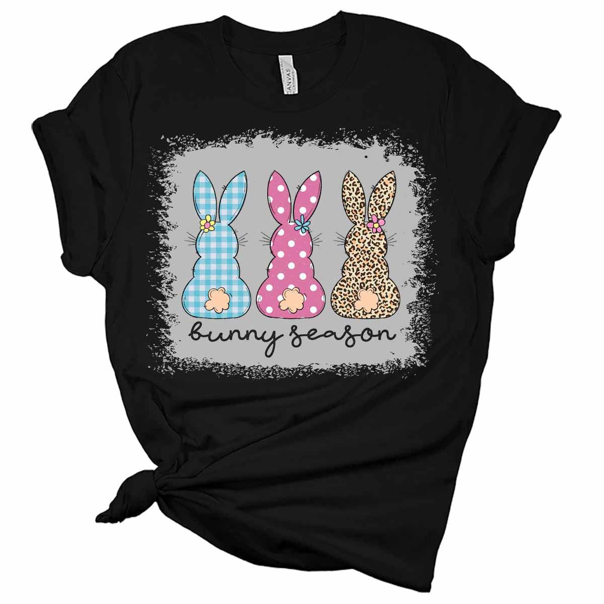 Bunny Season Easter Shirts For Women Bella Graphic Tee