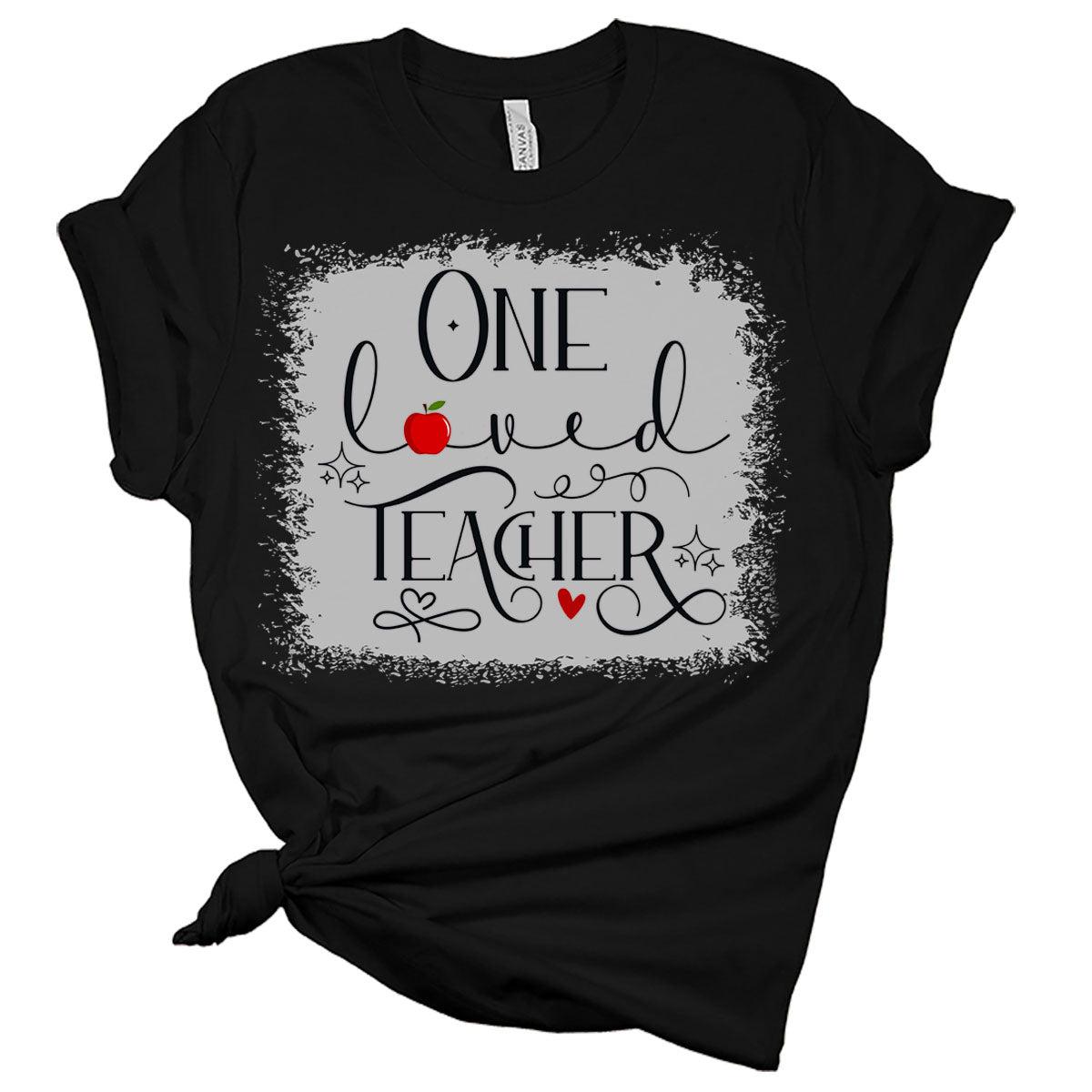 One Loved Teacher Valentines Day Shirt Bella Graphic Tees for Women