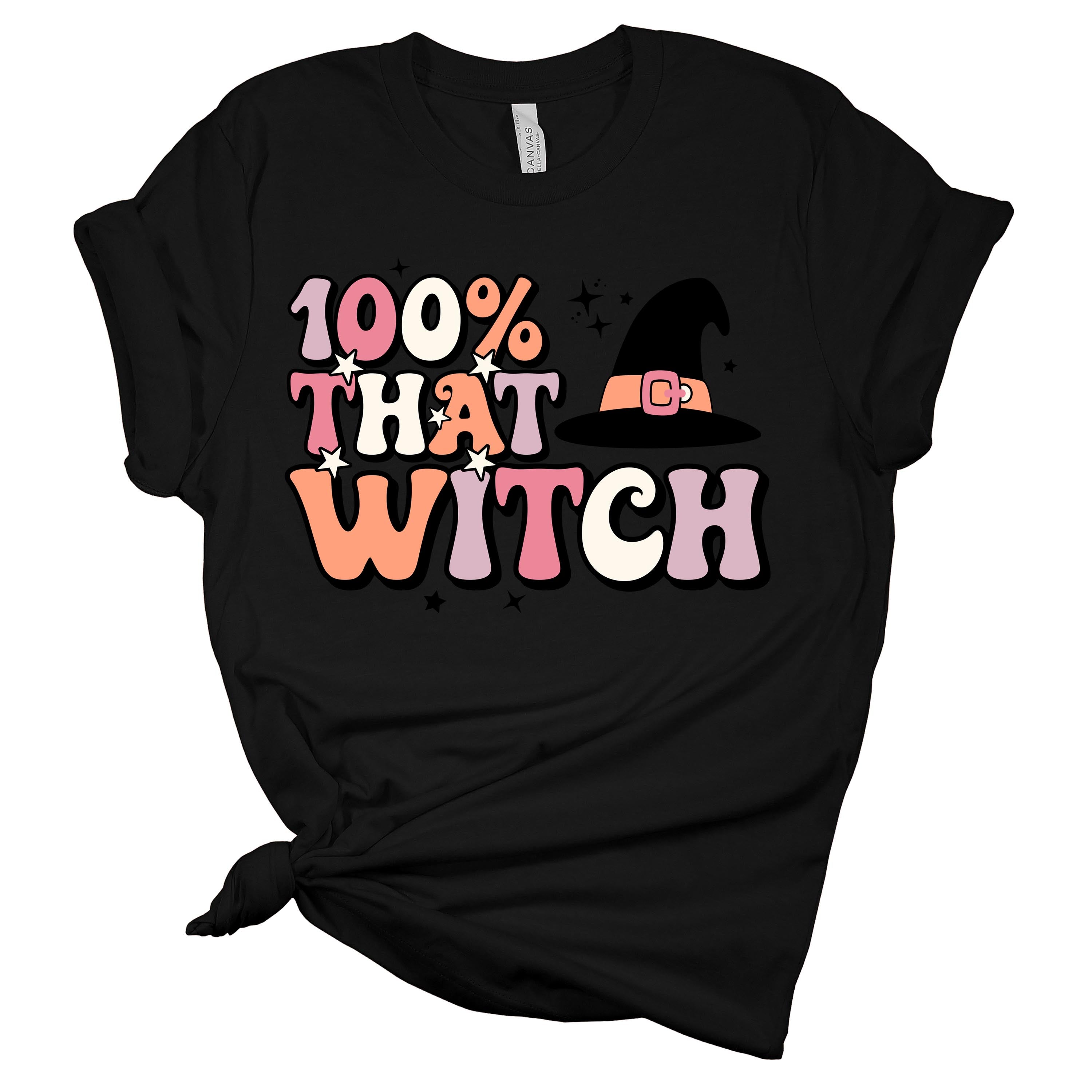 100% That Witch Retro Women's Graphic Print Bella Halloween T-Shirt