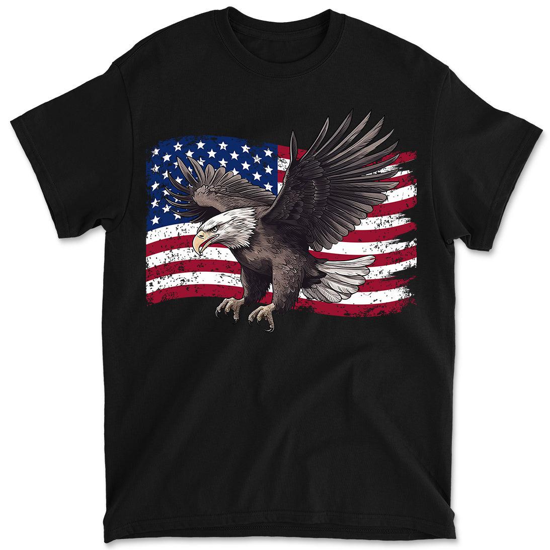 Patriotic American Eagle USA Flag Men's 4th Of July Graphic Tee