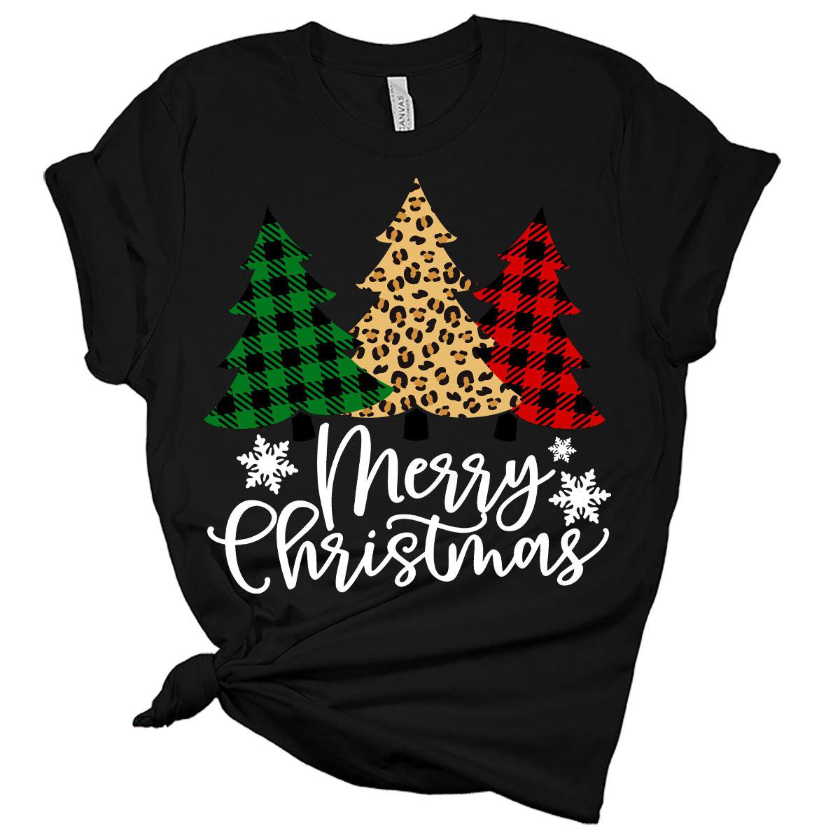 Plaid Christmas Trees Merry Christmas Shirts For Women T-Shirt