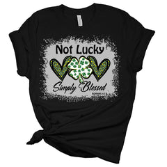 Not Lucky Simply Blessed St Patricks Day Shirt Bella Irish Graphic Print Shirts For Women