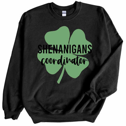 Womens Shenanigans Coordinator Sweatshirt St Patricks Day Crewneck Cute Long Sleeve Top Casual Graphic Pullover