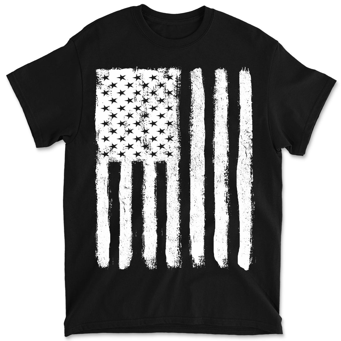 American Flag Distressed White Men's 4th Of July Graphic Tee