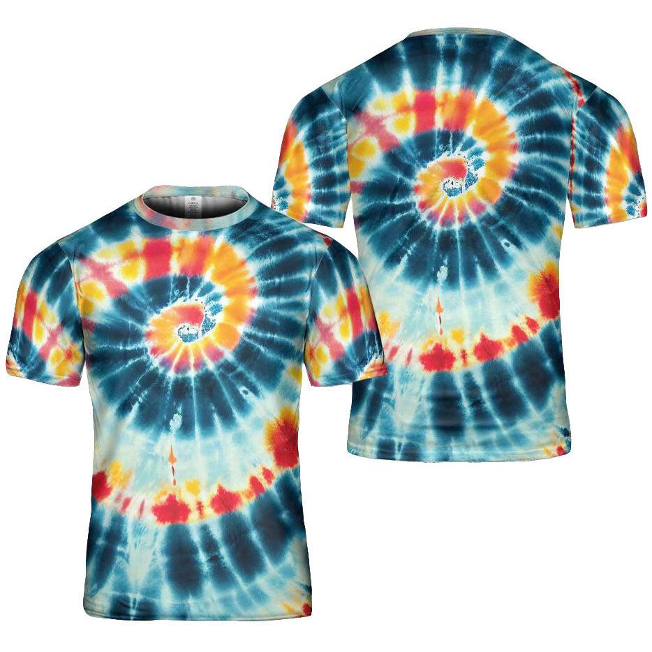 Tie Dye Shirt Trippy Teal Swirl Art Paint Graphic Print T-Shirts