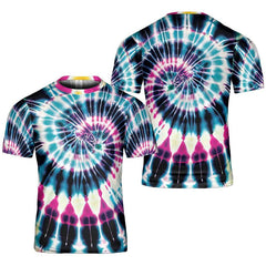 Tie Dye Shirt Trippy Icey Blue Swirl Art Paint Graphic Print T-Shirts