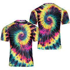 Tie Dye Shirt Trippy Fluorescent Lime Swirl Art Paint Graphic Print T-Shirts