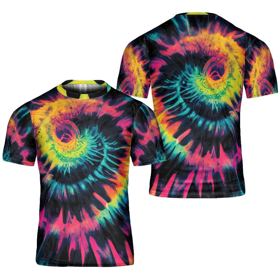 Tie Dye Shirt Trippy Fluorescent Art Swirl Paint Graphic Print T-Shirts