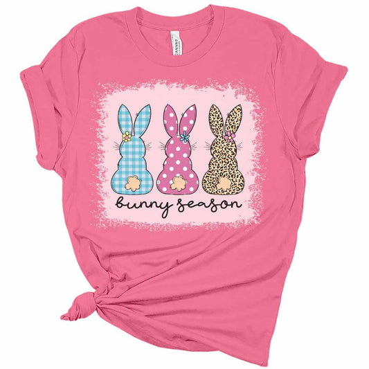 Bunny Season Easter Shirts for Women Bella Graphic Tee