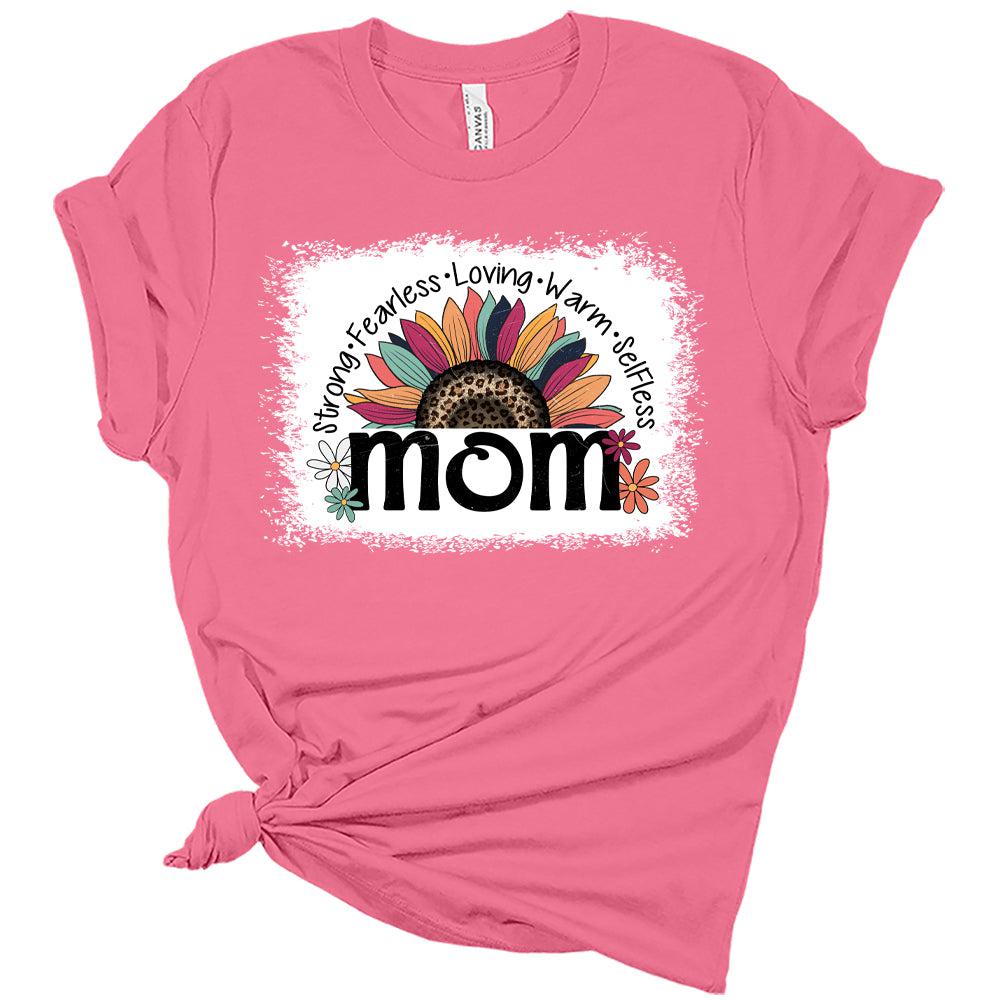 Mom Strong Fearless Loving Warm Selfless Sunflower Women's Graphic Tee