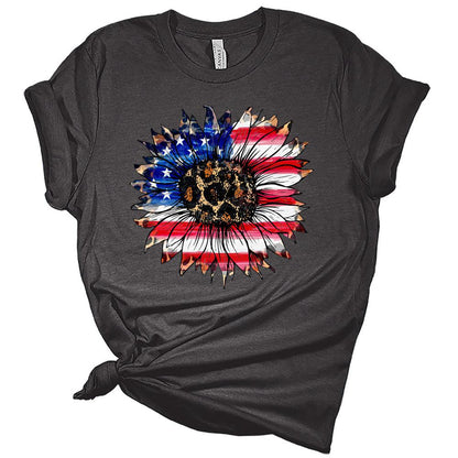 Womens 4th of July Shirts Patriotic American Flag Tshirts USA Short Sleeve Casual Graphic Tees Plus Size Tops for Women