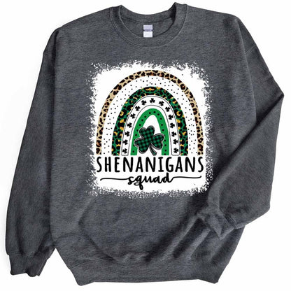 Womens Shenanigans Squad Sweatshirt St Patricks Day Crewneck Cute Long Sleeve Top Casual Graphic Pullover