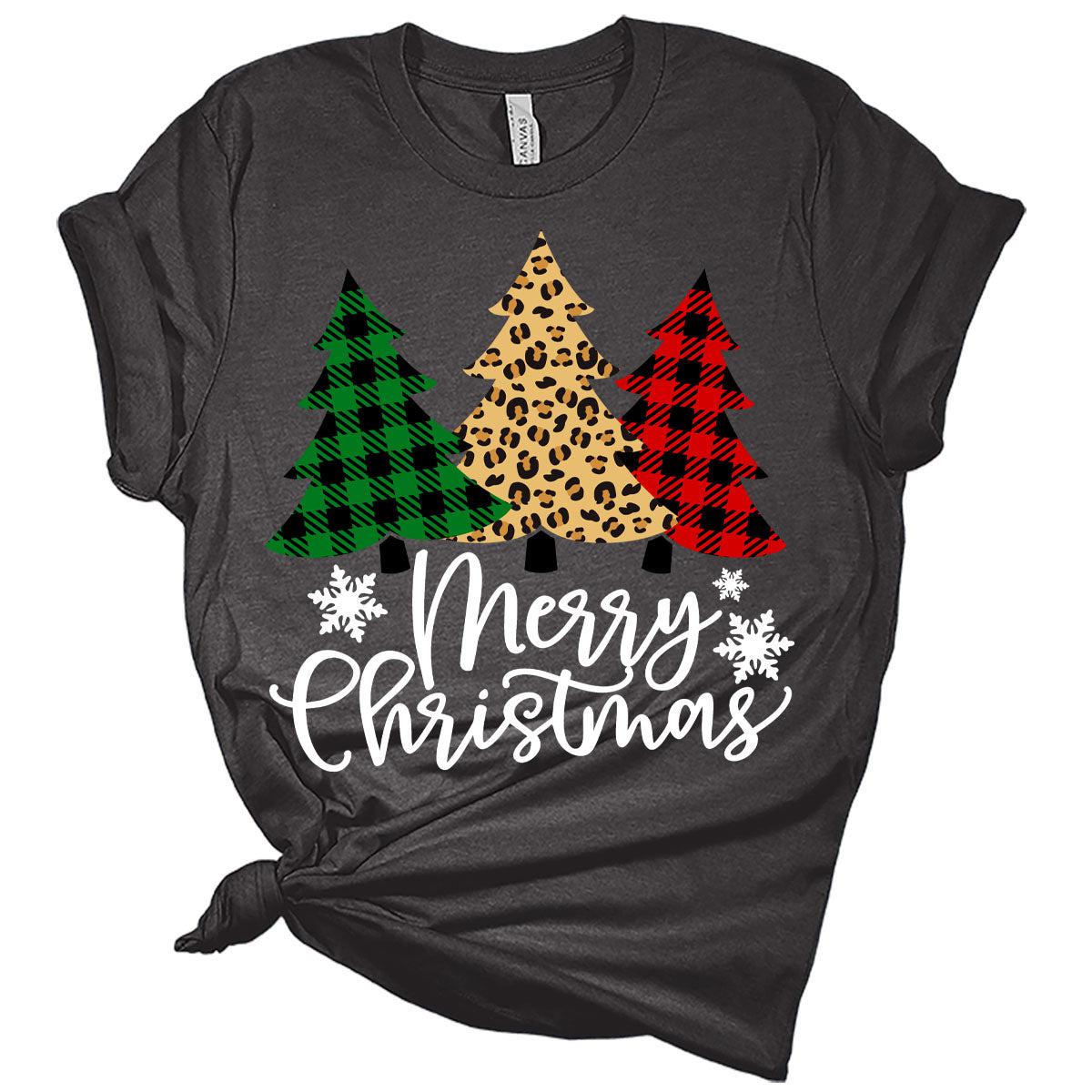 Plaid Christmas Trees Merry Christmas Shirts For Women T-Shirt