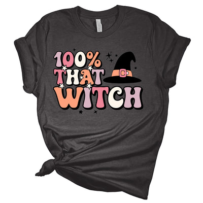 100% That Witch Retro Women's Graphic Print Bella Halloween T-Shirt