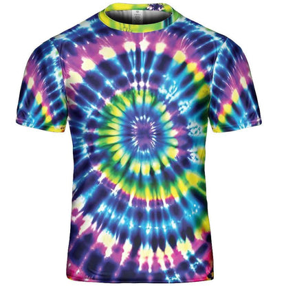 Tie Dye Shirt Purple Green Blue Spiral Trippy T-Shirt