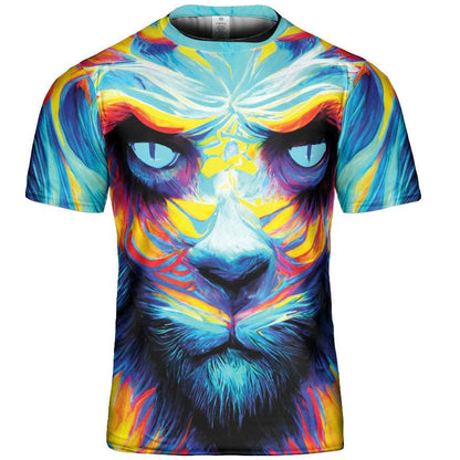 Tie Dye Shirt Trippy Lion Art Paint Graphic Print T-Shirts