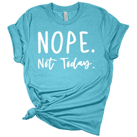 Womens Trendy Nope Not Today Shirt Funny Letter Print Graphic Tees Casual Short Sleeve T Shirts Plus Size Summer Tops