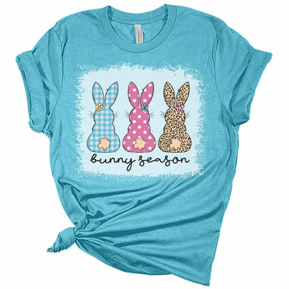 Bunny Season Easter Shirts for Women Bella Graphic Tee