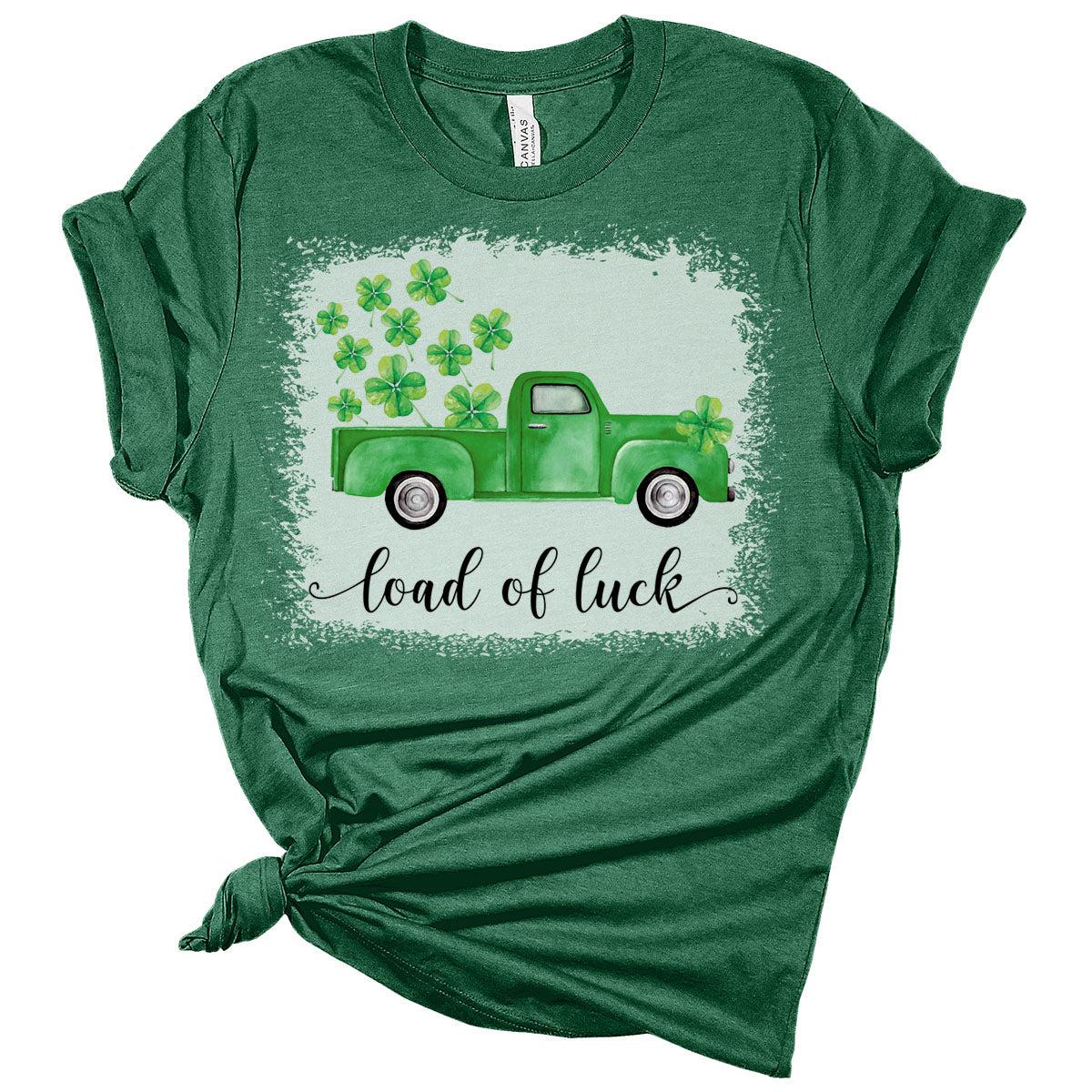 Load of Luck St Patricks Day Shirt Bella Irish Graphic Print Shirts for Women