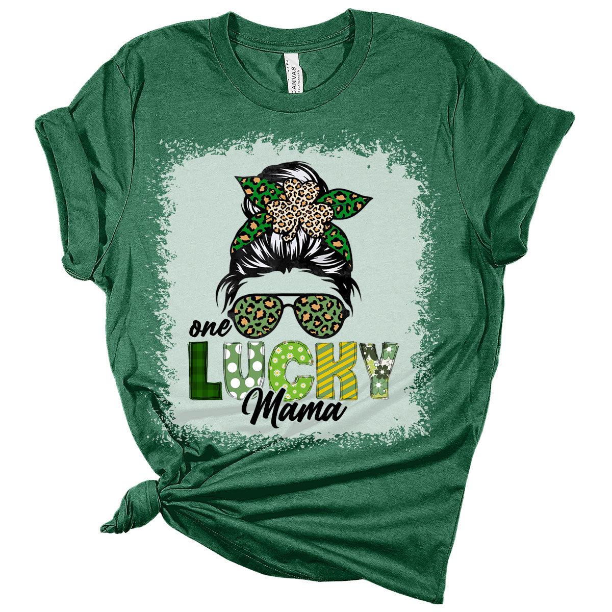 One Lucky Mama St Patricks Day Shirt Bella Irish Graphic Print Shirts for Women