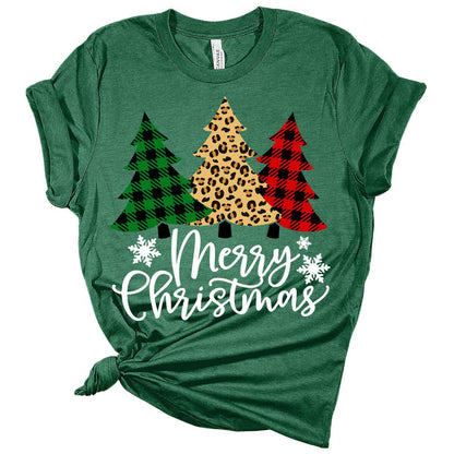 Plaid Christmas Trees Merry Christmas Shirts For Women T-Shirt