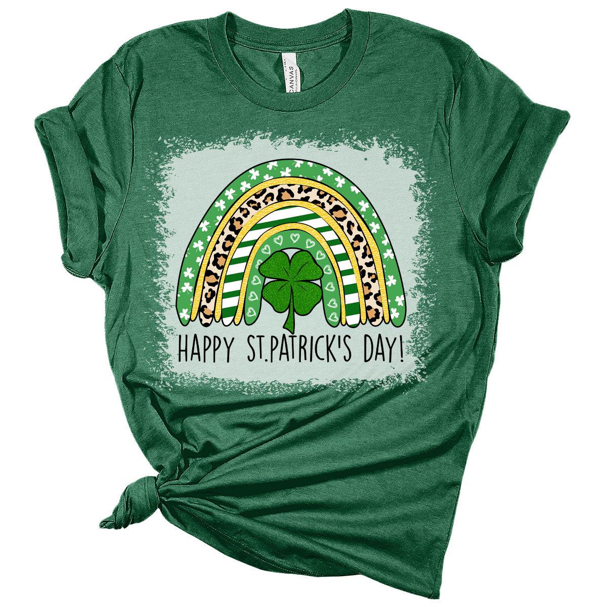 St Patricks Day Rainbow Shirt Bella Irish Graphic Print Shirts for Women