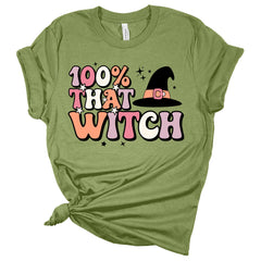 100% That Witch Retro Women's Graphic Print Bella Halloween T-Shirt