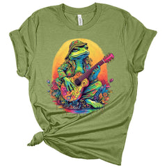 Psychedelic Frog Playing Guitar Women's Graphic Tee