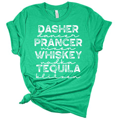 Dasher Prancer White Christmas Shirts For Women T-Shirt