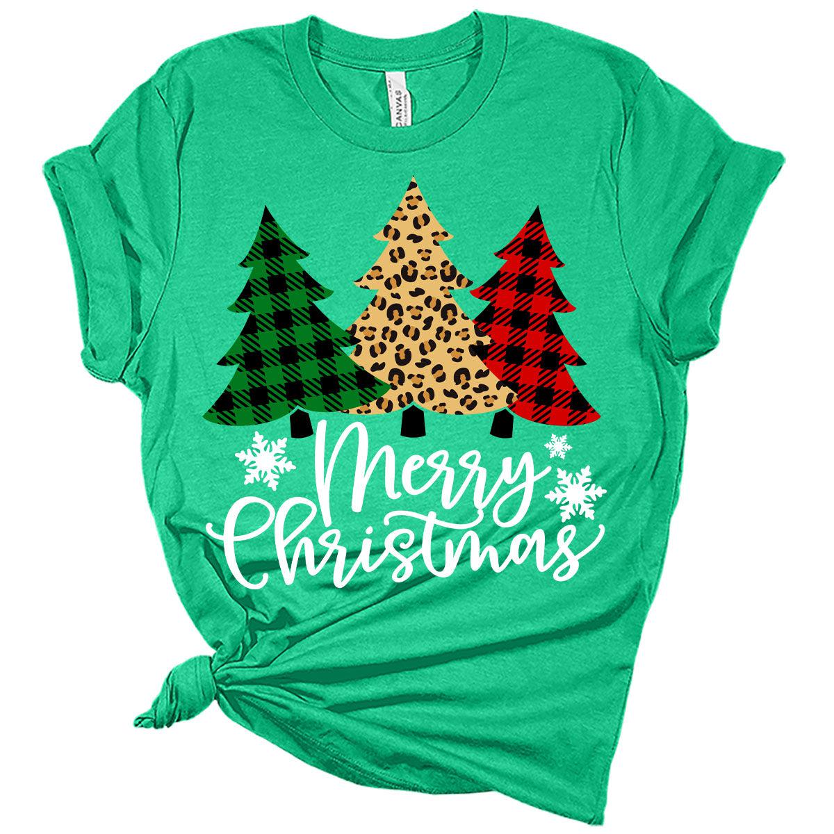 Plaid Christmas Trees Merry Christmas Shirts For Women T-Shirt