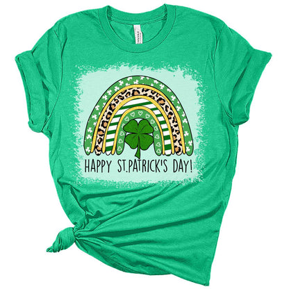 St Patricks Day Rainbow Shirt Bella Irish Graphic Print Shirts for Women