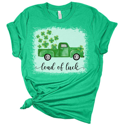 Load of Luck St Patricks Day Shirt Bella Irish Graphic Print Shirts for Women