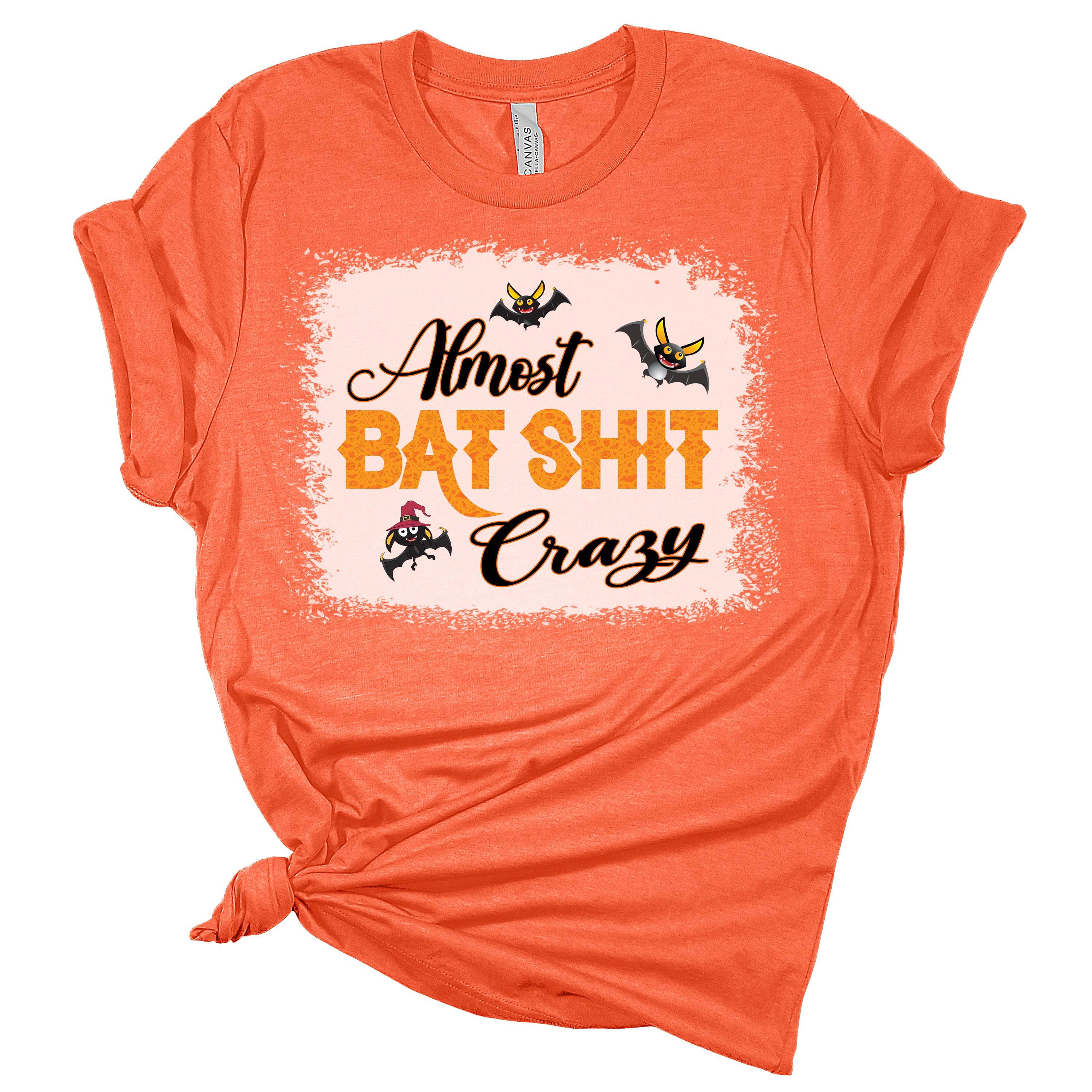 Lav Erasure Wow Almost Bat Crazy Women's Graphic Print Bella Halloween T-Shirt – GyftWear