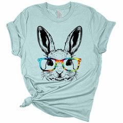 Bunny With Tie Dye Glasses Women's Graphic Tee