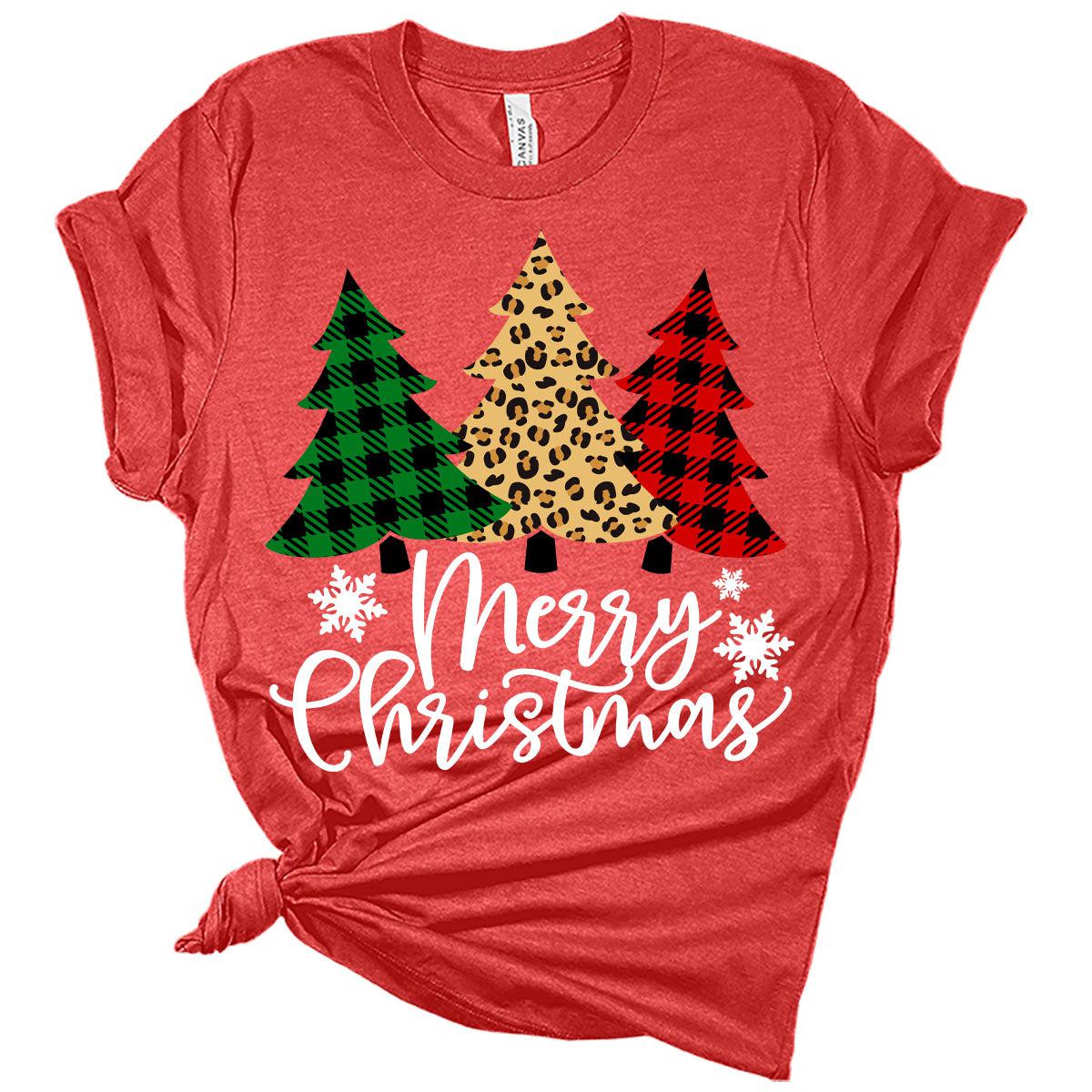 Plaid Christmas Trees Merry Christmas Shirts For Women T-Shirt