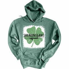 Shenanigans Squad Clover Bleach St. Patrick's Day Graphic Hoodie