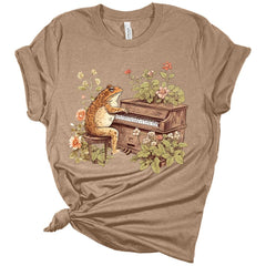 Toad Playing Piano Women's Cottagecore Graphic Tees