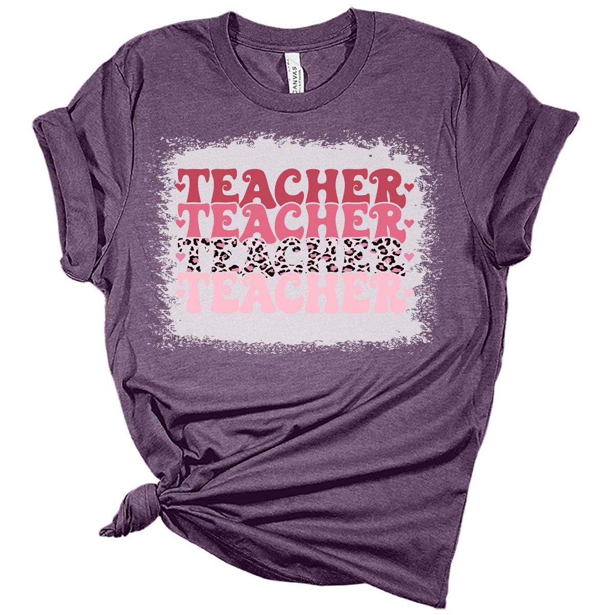 Teacher Letter Print Teacher Valentines Day Shirt Bella Graphic Tees for Women