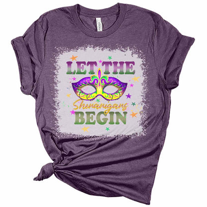 Let The Shenanigans Begin Mardi Gras Shirt, Bella Graphic Tees for Women