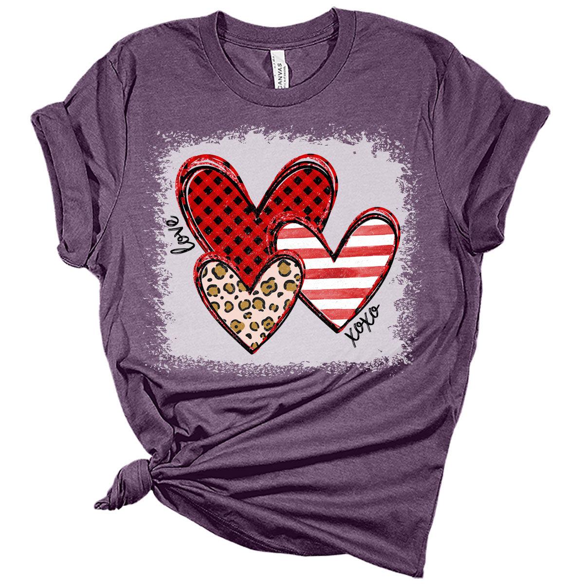 Hearts Valentines Shirts for Women Bella Graphic Tee