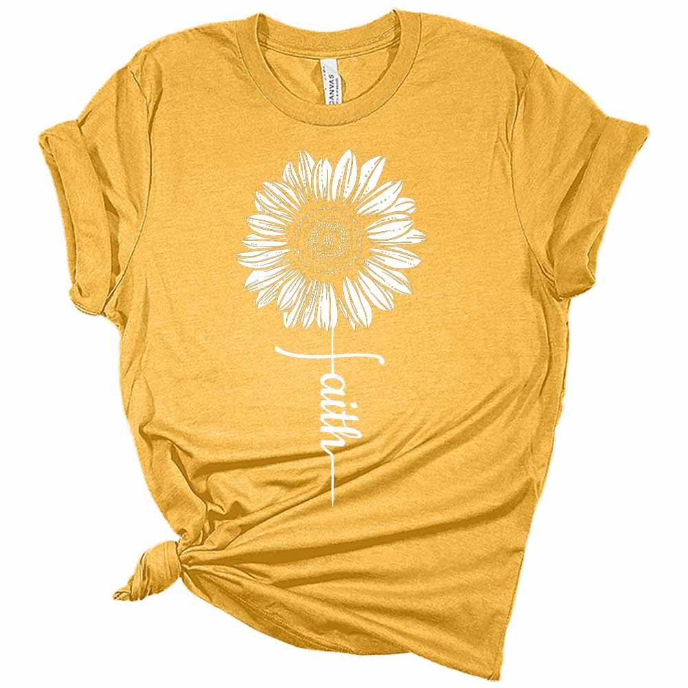 Faith Sunflower Christian Women's Graphic Tee