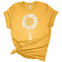 Faith Sunflower Christian Women's Graphic Tee