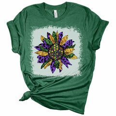 Sunflower Mardi Gras Shirt, Bella Graphic Tees For Women