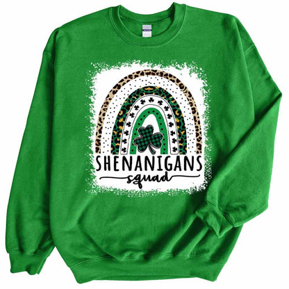 Womens Shenanigans Squad Sweatshirt St Patricks Day Crewneck Cute Long Sleeve Top Casual Graphic Pullover