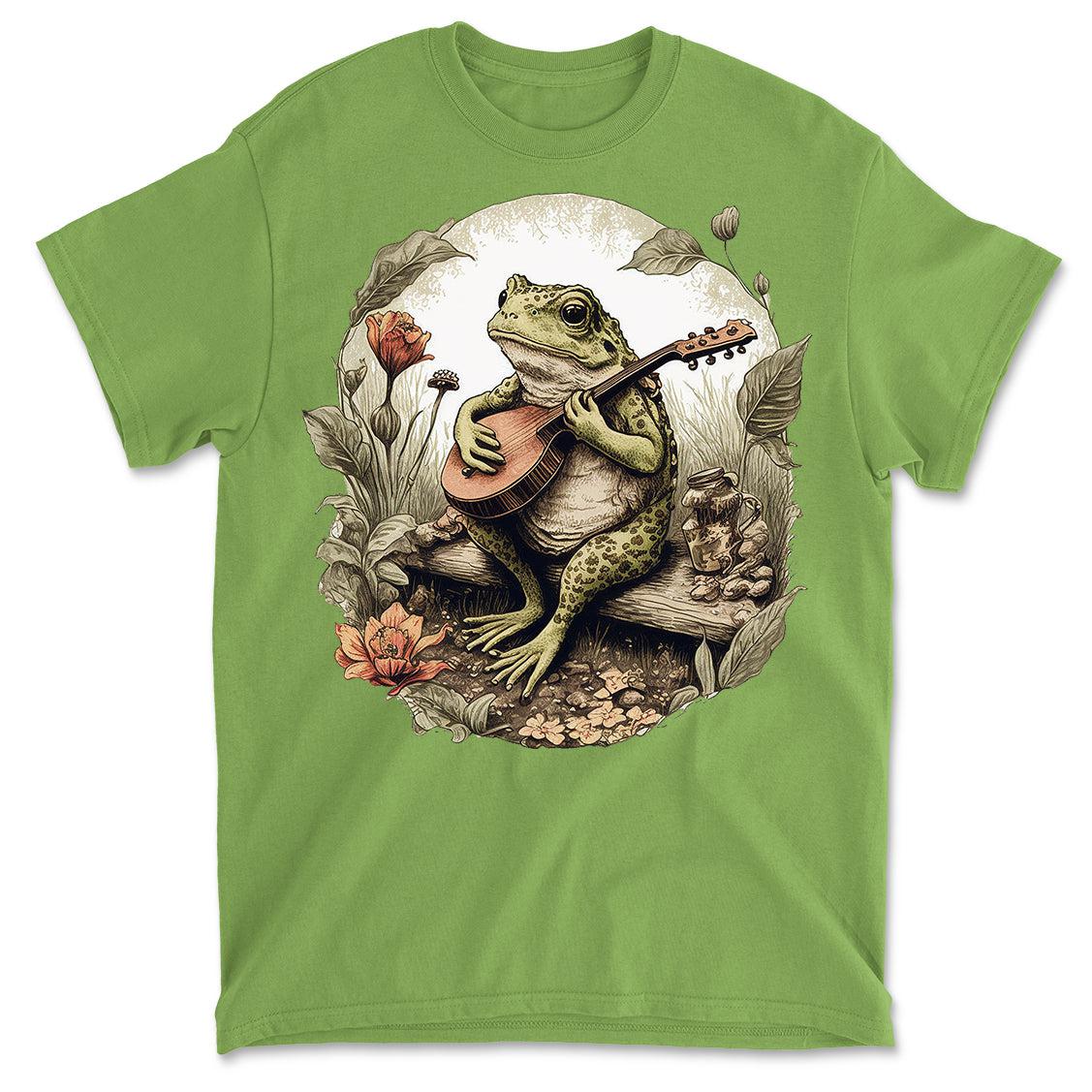 Cute Cottagecore Floral Frog Aesthetic Girls Graphic Shirt