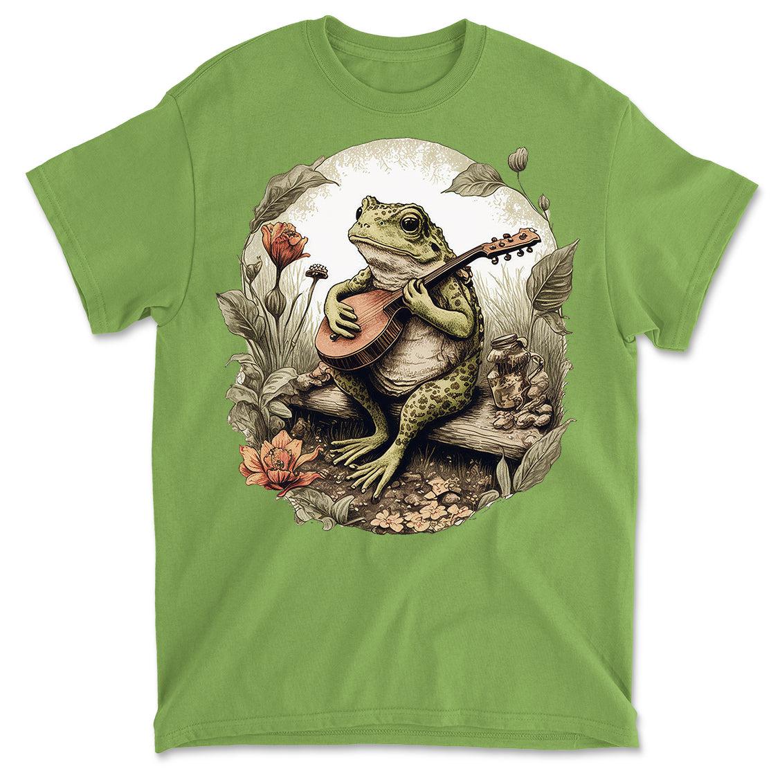 Frog Playing Music Cottagecore Aesthetic Graphic Men's T-Shirt